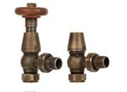 Traditional 15mm Angled TRV And Lockshield Antique Brass