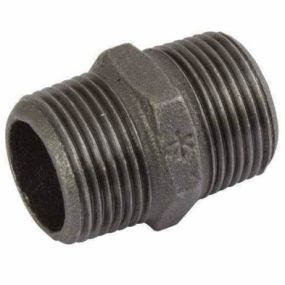 Malleable Black Iron Hexagon Nipple