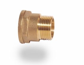 Brass Tap Extension Piece (3/4 InchMI x 3/4 Inch FI x 7/8 Inch Long)