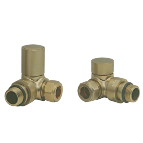LeoNova Round Corner Manual Radiator Valves Pack (Brushed Brass)