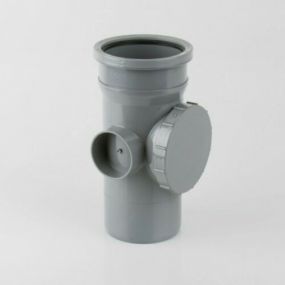 110mm Grey Soil Single Socket Access Pipe