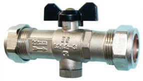 Chrome Plated Double Check Valve WIth Isolation Valve 15mm