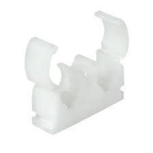 White Double Hinged Pipe Clips