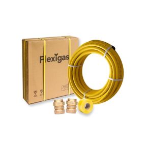 Flexigas DS-CK28-25M-Male, Double Sleeved Contractor Kits: 28mm x 25m with 2 x Flexigas to Male BSP Fittings