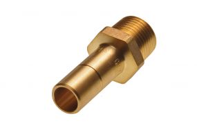 HEP2O DZR Brass Male Iron x Spigot Adaptor 15mm x 1/2” BSP HX31/15W