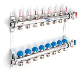 HEP2O  15mm 9 Port Stainless Manifold for UFH 15UH559
