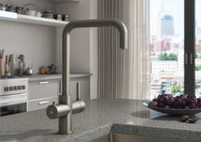 LeoNova 3 in 1 Instant Hot Water Tap with Boiler and Filter (Brushed Steel)