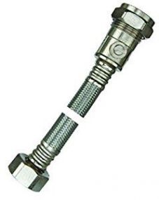 Flexible Tap Connector with Iso Valve 15mm x 1/2" x 300mm Long (WRAS Approved)