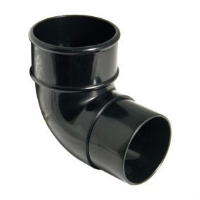 Floplast  92.5 Degree Offset Bend for 68mm Round Downpipe Black
