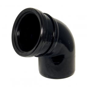 Floplast  110mm Single Socket 67.5 Degree Bend Black