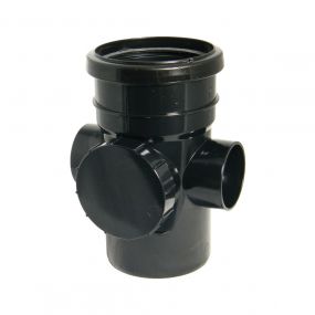 Floplast  110mm  Access Pipe - Socket / Spigot  Black