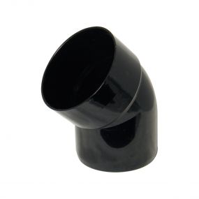 Floplast  110mm  45 Degree Bottom Offset Bend - Spigot To Solvent Weld Black