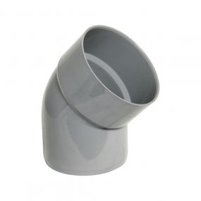Floplast  110mm  45 Degree Bottom Offset Bend - Spigot To Solvent Weld Grey