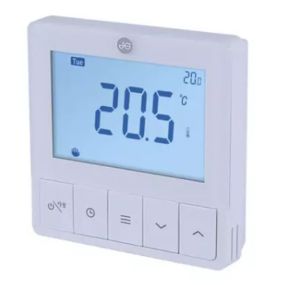 JG Speedfit Underfloor Controls Battery Controlled RF Programmable Room Thermostat - White