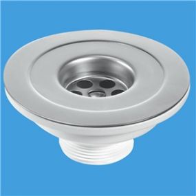 McAlpine 1.5” x 113mm Stainless Steel Flange Sink Waste With Chain And Stay BSW45P