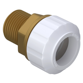 Keyplumb Polybutylene Push-Fit Male Iron Coupler (15mm x 1/2 Inch) (White)
