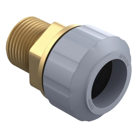 Keyplumb Polybutylene Push-Fit Male Iron Coupler (15mm x 1/2 Inch) (Grey)