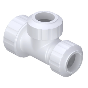 Keyplumb Polybutylene Push-Fit Reducing Tee (22 x 15 x 15mm) (White)