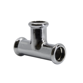 M' Profile WRAS Press Fitting 15mm Tee (Chrome)
