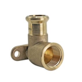 Press Fit M Profile Female Iron Wallplate Elbow WRAS