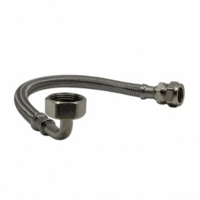 Bent Flexible Tap Connector 15mm x 1/2" x 900mm Long (WRAS Approved)