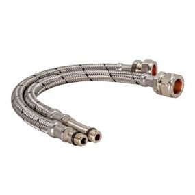 Mono Basin Flexible Tap Connector (Pair) 10mm x 1/2" x 500mm Long (WRAS Approved)