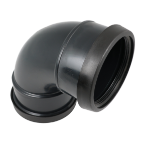 Masterflow 92 Deg Bend Double Socket Push Fit 110mm Black