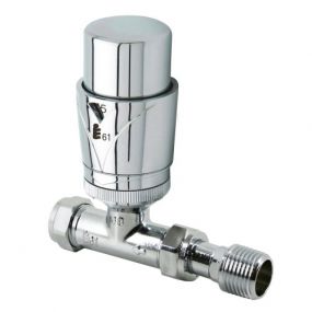 Contract Chrome Straight Thermostatic Radiator Valve (15mm)
