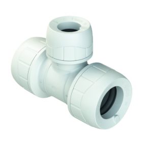 Polyplumb Enhanced 15mm x 15mm x 10mm Branch Reducing Tee White