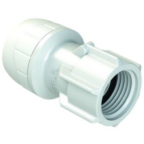 Polyplumb Enhanced 22mm x 3/4 Inch Handtighten Tap Connector White