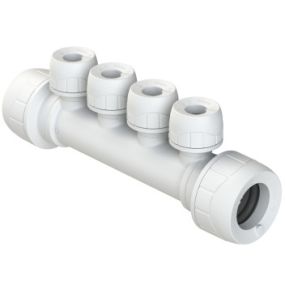 Polyplumb Enhanced 22mm 4 Port PIB Singlesided Manifold White