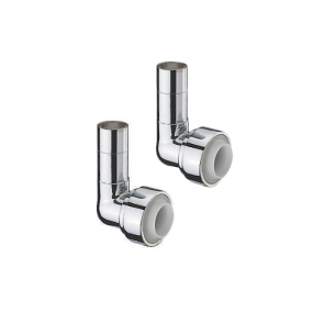 Push-Fit Non-Demountable Radiator Valve Reducing Elbows (Pair) (15 x 10mm) (Chrome)