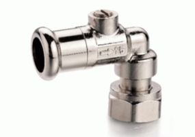 Press Fit Angled Service Valve "M" Profile 15mm