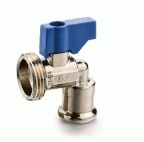 Press Fit Angled Wash Machine Tap "M" Profile 15mm