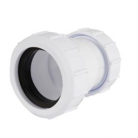 Plastic Compression 40mm x 32mm Reducing Coupling White