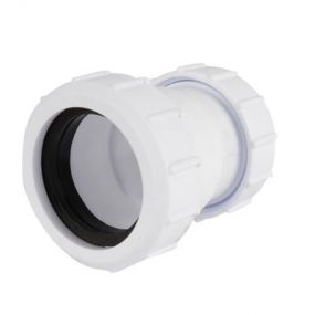Plastic Compression 50mm x 40mm Reducing Coupling White