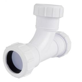 Plastic Compression 40mm Tee White