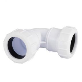 Plastic Compression 32mm 90 Degree Bend White