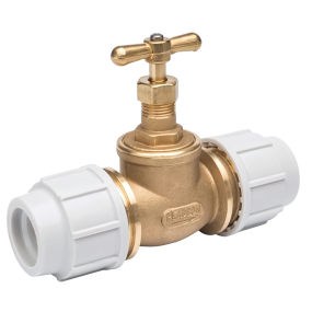 Plasson Plastic Compression Universal Brass Stop Tap