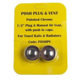 Polished Chrome Plug and Vent, blister pack (1/2)