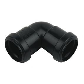 Waste 32mm Pushfit 90 Degree Bend Black