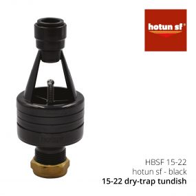 Hotun Dry Trap Tundish 15mm JG Speedfit x 22mm Compression - Black HBSF15-22