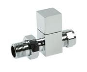 Square Straight Rad Valve ( Pair ) 15mm CP