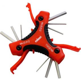 Rolson 40350 Folding Allen Key Triangle Set 9 Piece