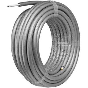 Alpex Duo XS Multilayer Composite Pipe Pre Insulated ( Grey ) 16 x 2mm - 6mm Insulation 50 Mtr Coil