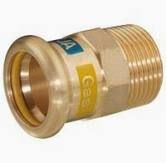 Aquagas 15mm x 1/2" Straight Male Adaptor Copper Press Fitting