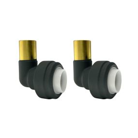 Push-Fit Non-Demountable Radiator Valve Reducing Elbows (Pair) (15 x 10mm) (Anthracite)