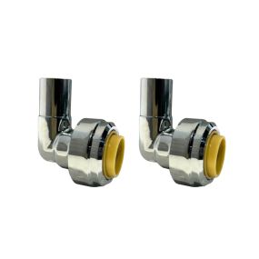 Push-Fit Non-Demountable Radiator Valve Reducing Elbows (15 x 15mm) (MxF) (Chrome)