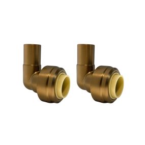 Push-Fit Non-Demountable Radiator Valve Reducing Elbows (15 x 15mm) (MxF) (Copper)