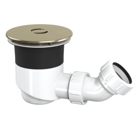 Top-Fix Shower Tray Waste With Elbow (Brushed Brass)